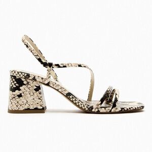 Zara Women’s Snake Print Strappy Sandals - Neutral